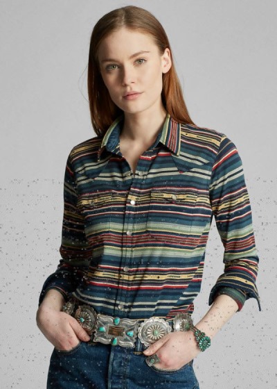 Women's Ralph Lauren Southwestern Jacquard Shirts | 869354LZW